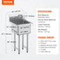 Stainless Steel Utility Sink w/Faucet