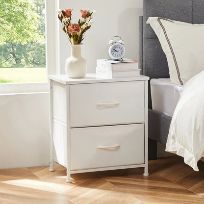 Nightstand With 2 Fabric Drawers