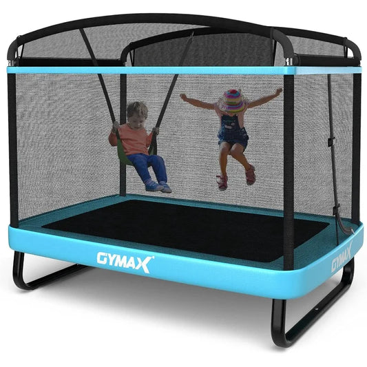 6 Ft Enclosed Trampoline for Kids & Toddlers with Swing