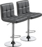 4 Modern Swivel Bar Chairs/Stools Set, Leather, Adjustable with Back