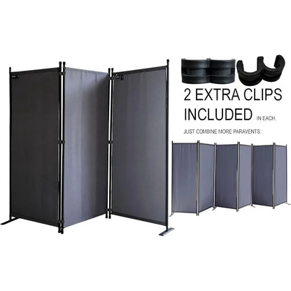 67" W x 65" H Room Divider, 3-Panel Folding Privacy Screen