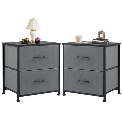 Nightstand With 2 Fabric Drawers