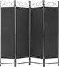 4 Panel Room Divider 6FT Steel Frame Screen Folding Privacy Divider Freestanding Partition for Home Office Bedroom
