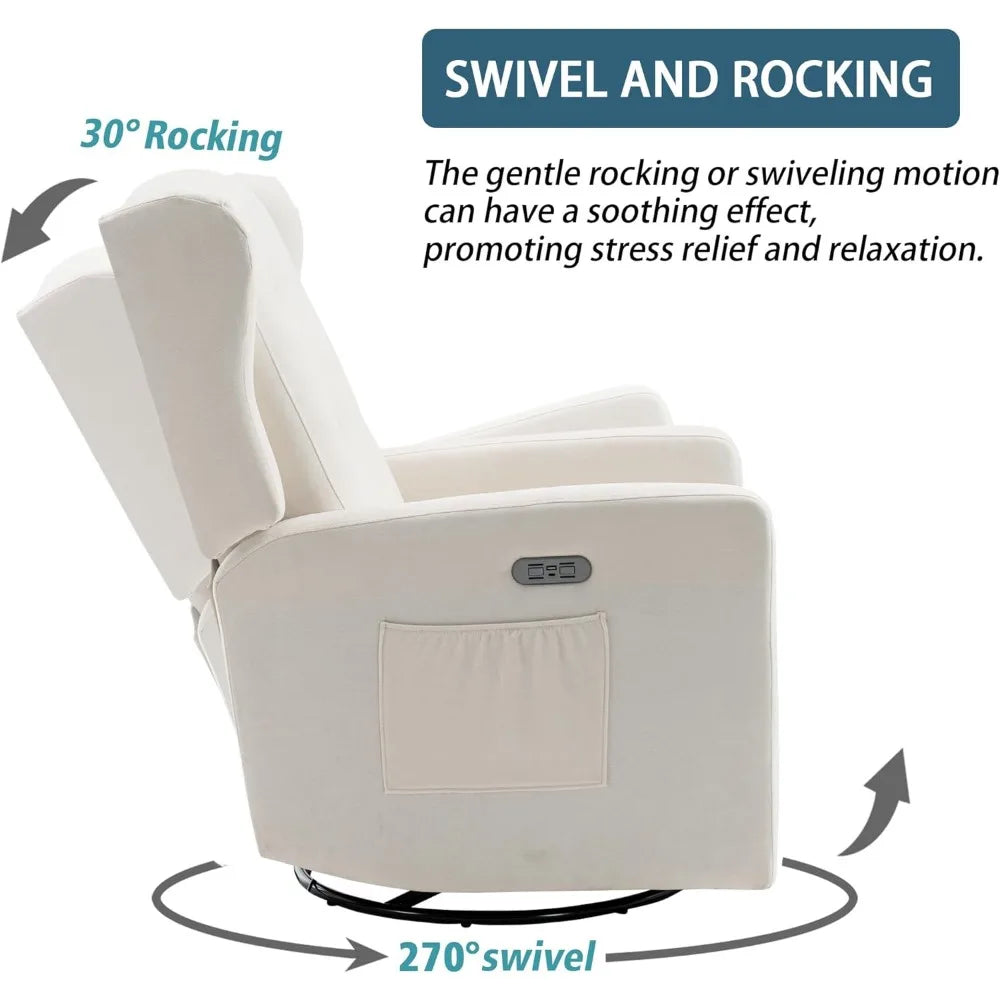 Swivel Rocking Recliner Chair, Electric