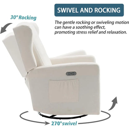Swivel Rocking Recliner Chair, Electric
