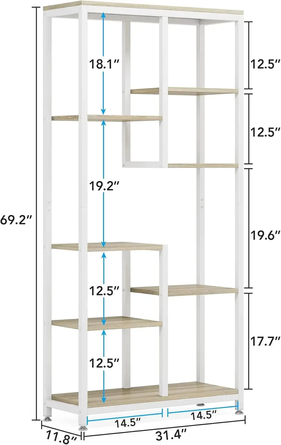 6-Tier Tall Bookshelf Bookcase