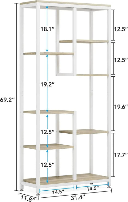 6-Tier Tall Bookshelf Bookcase