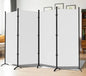 4 Panel Room Dividers, Folding Privacy Screen Partition Steel Frame