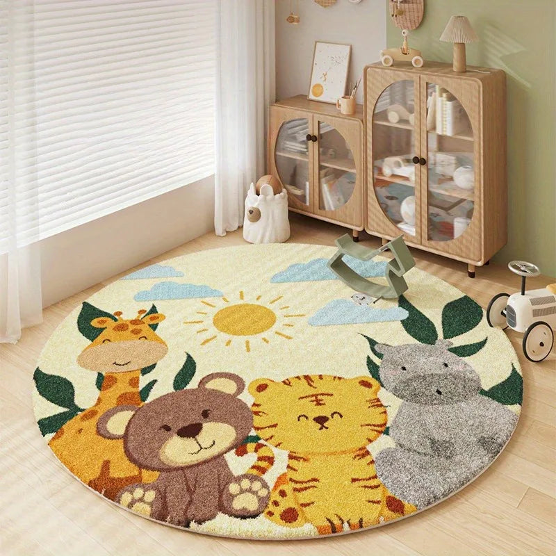 Cartoon Animal Round Bedroom Rug/Mat