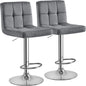 4 Modern Swivel Bar Chairs/Stools Set, Leather, Adjustable with Back