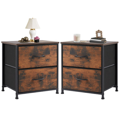 Nightstand With 2 Fabric Drawers