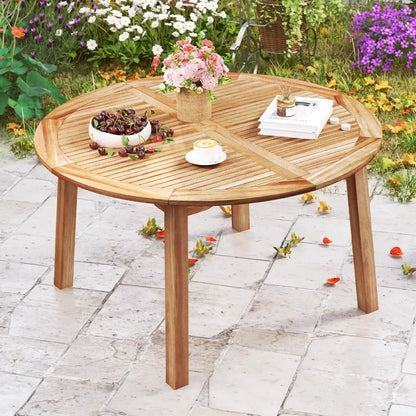 53 inch 4-6 People Round Patio Table, 2 inch Umbrella Hole