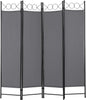 4 Panel Room Divider 6FT Steel Frame Screen Folding Privacy Divider Freestanding Partition for Home Office Bedroom