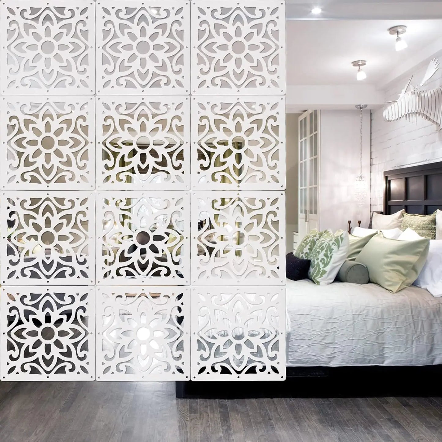 24 PCS Hanging Room Divider, Decorative Thick Wall Screen Panels