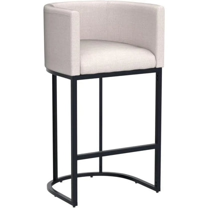 Modern Bar Stools Set of 3, 29" Linen Upholstered  Height Kitchen Bar Stools