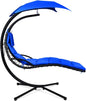Hanging Chaise Lounger Chair with Stand, Canopy and Cushions