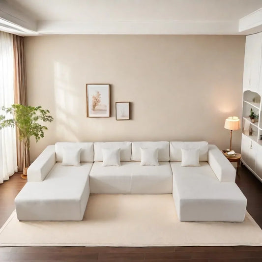 U-Shaped Modular Sectional Sofa/Couches with Plush Cushions