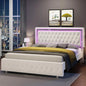 Full/Queen Size Platform Bed Frame w/Velvet Upholstered Headboard & Foot board No Box Spring Need