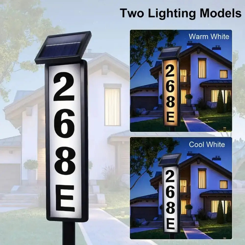 1 pc Solar Powered Address Sign Light With Stake
