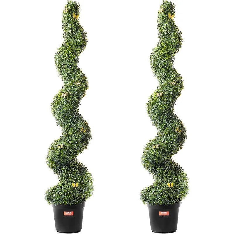 3 Ft Tall Artificial Boxwood Spiral Topiary Trees (2 Pieces)