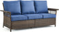 3 Seat Patio Wicker Sofa/Couch with Water-Resistant Cushions