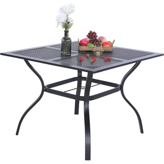 37 Inch Metal Patio Dining Table w/Mesh top