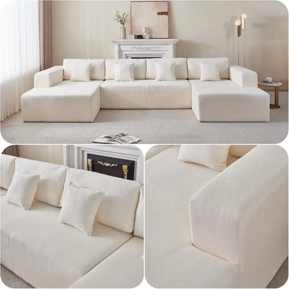 U-Shaped Modular Sectional Sofa/Couches with Plush Cushions