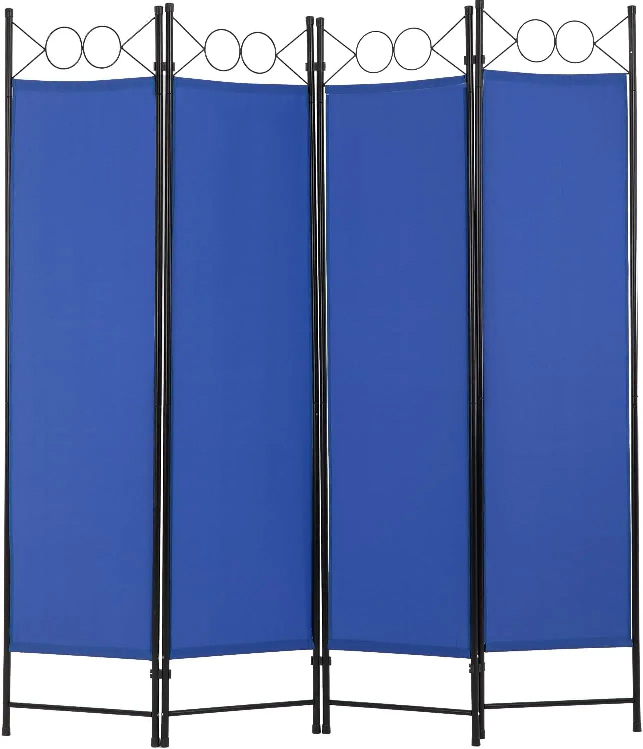 4 Panel Room Divider 6FT Steel Frame Screen Folding Privacy Divider Freestanding Partition for Home Office Bedroom
