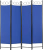 4 Panel Room Divider 6FT Steel Frame Screen Folding Privacy Divider Freestanding Partition for Home Office Bedroom
