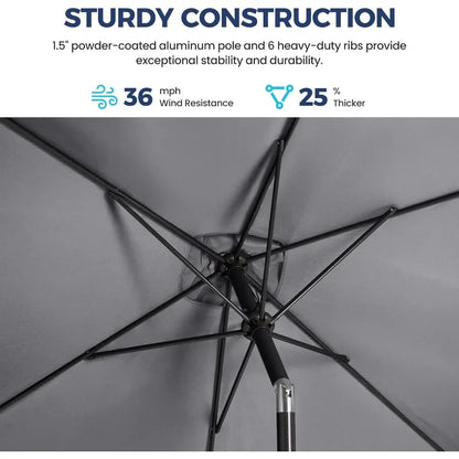 6.5 x 10 Ft Rectangular Patio Umbrella with Crank
