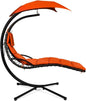 Hanging Chaise Lounger Chair with Stand, Canopy and Cushions