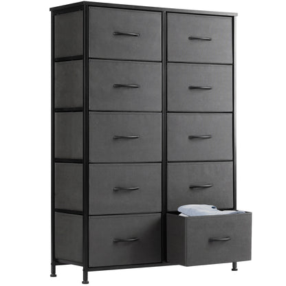 Bedside Table/Chest With 10 Fabric Drawers