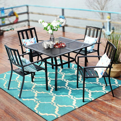 37 Inch Metal Patio Dining Table w/Mesh top