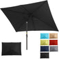 6.5 x 10 Ft Rectangular Patio Umbrella with Crank