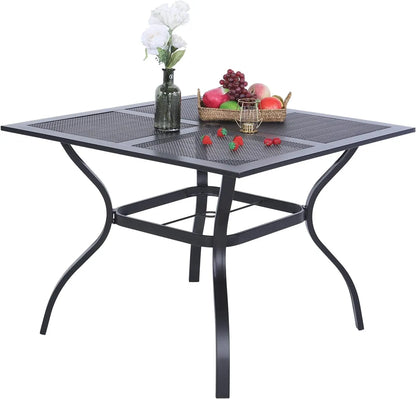 37 Inch Metal Patio Dining Table w/Mesh top