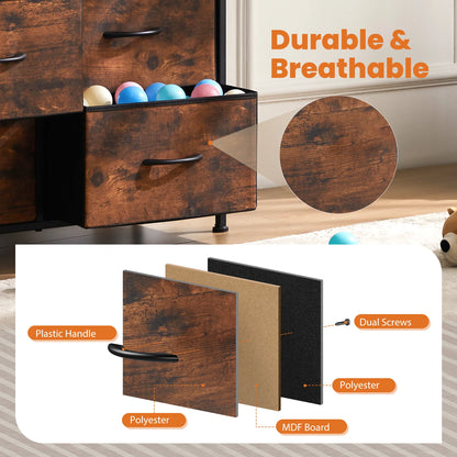 Bedside Table/Chest With 10 Fabric Drawers