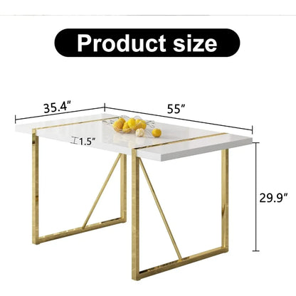 7 Piece Modern Dining Room Set w/Metal Frame & Padded Seat