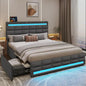 Queen Bed Frame w/Drawers, Charging Station & LED Lights









Queen Pu Leather Bed Frame with Drawers, LED Lights & Charging Station