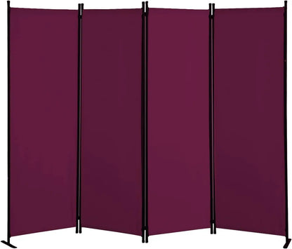 4 Panel Room Dividers, Folding Privacy Screen Partition Steel Frame