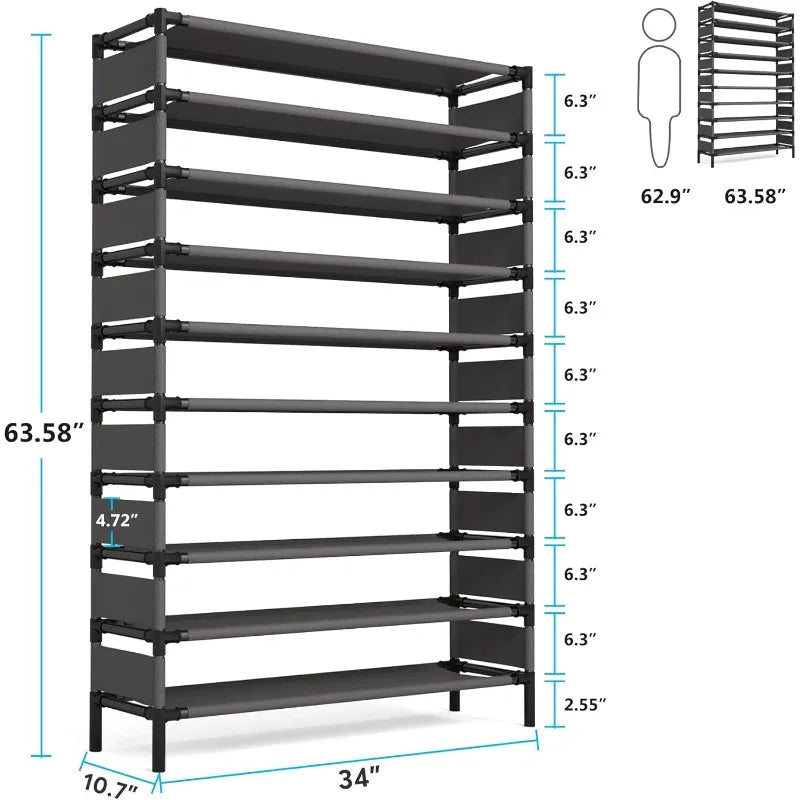 10 Tiers Shoe Rack/Shelf/Organizer for 50 Pairs